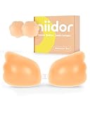 Niidor Sticky Bra Strapless Silicone Adhesive Push Up Invisible Backless Bra for Women with Nipple Covers Pink