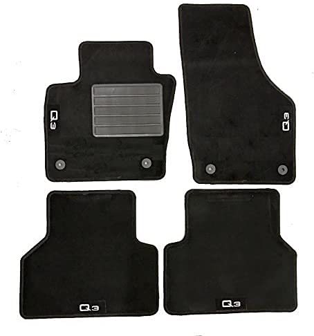 Carmats compatibile con tappeti Q3 dal 2011 al 2018 in moquette con bordino antiscivolo 4 fermi di fissaggio