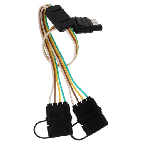 OUNONA 4 Trailer Plug Cord Wire Harness Universal Spade Lights Pigtail Power Pins Round Wiring Cable Utility Trailer Accessories Trailer Light Adapter Trailer Connector Nylon