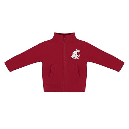 Creative Knitwear College Baby Polar Fleece Jacket - Washington State Cougars Logo, Crimson, 12 Months, for Boys & Girls
