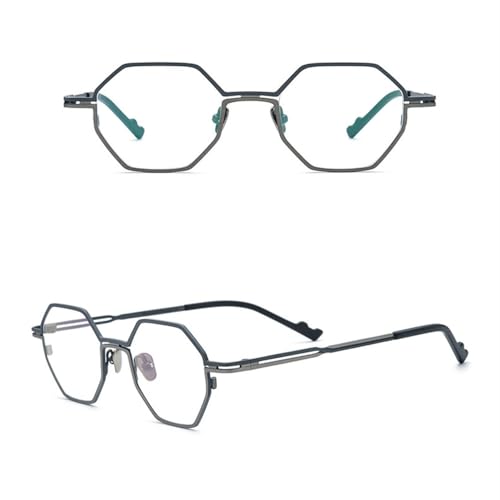 Monture de lunettes rétro ultra légère avec design polygonal chic en titane