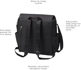 Boxy Backpack- Black Matte Leatherette