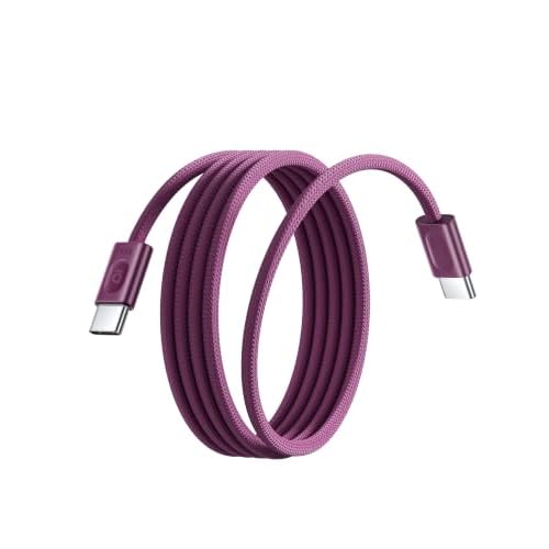 Baseus USB C to USB C Cable, 100W Smart Cooling Fast Charging Cord, Zinc Alloy Nylon Braided Type-C Cable for iPhone 17/16/15 Pro Max, MacBook Pro/Air, iPad, Samsung Galaxy S26/S25/S24 (3.9f