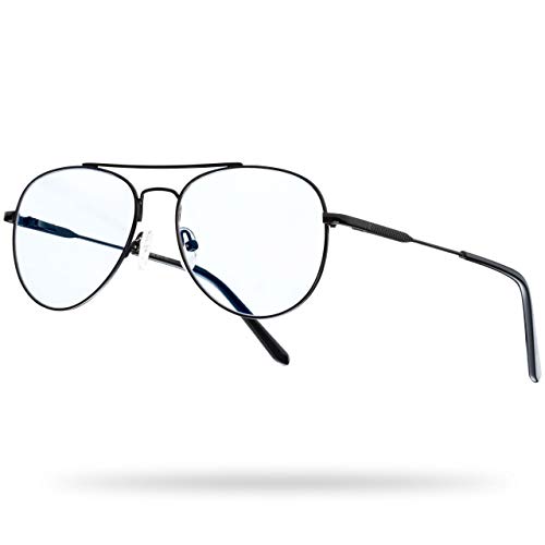 Blaulichtfilter Brille (Metall, Schwarz)