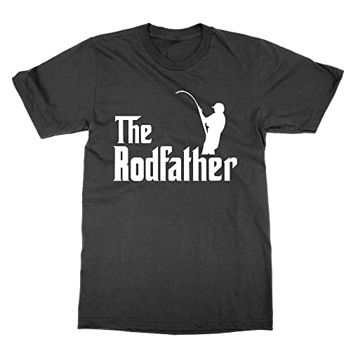 T-shirt The Rodfather Noir M idéal pour vos sorties et sessions de pêche