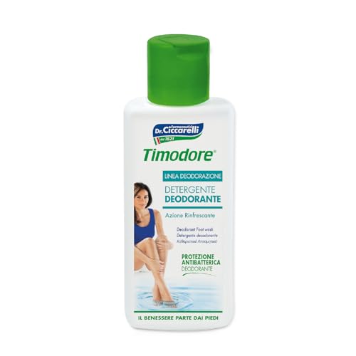 Timodore, Limpiador Desodorante, Formulado para Combatir el Mal Olor de los Pies, Ideal Después de la Actividad Deportiva, 100% Made in Italy, Dermatológicamente Testado, 200 ml
