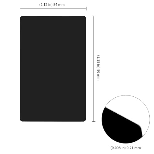 KEILEOHO 150 Stück Aluminium Visitenkarten Blanko Bunt, 86x54x0.21mm Metall Visitenkarten Rohlinge, Alu Karte Leere Visitenkarten für Büro DIY Geschenkkarten Lasermarkierung, 10 Farben