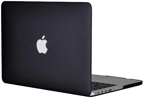 EASYGOBY 13inch Retina Non-CD Driver Rubberized Frosted Hard Case Cover for Apple MacBook Pro 13.3" with Retina Display(Model: A1425/A1502)-Black