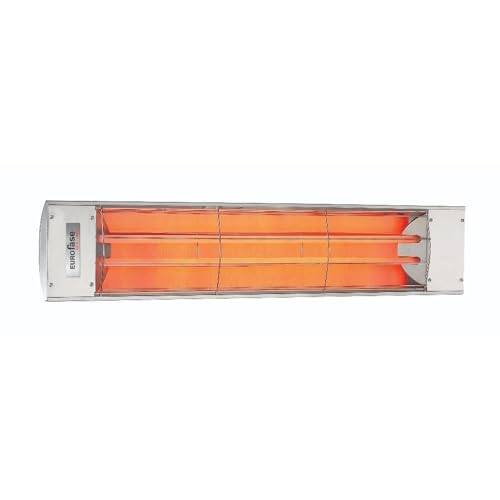 4000 Watt Electric Infrared Dual Element Heater-240 Voltage-Stainless Steel Finish-No Fascia Decorative Fascia
