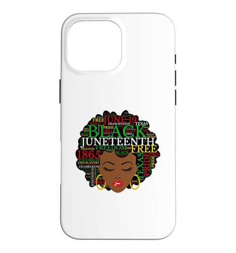 Juneteenth Melanin Black Women Natural Hair Afro Word Art �X�}�z�P�[�X iPhone 16 Pro Max �p