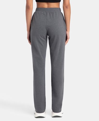 Image of Jockey 1302 Women's Super Combed Cotton Elastane Stretch Relaxed Fit Trackpants with Side Pockets