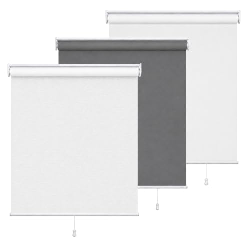 CHICOLOGY Cordless Roller Window Shade, 3D White Roller Shade, 45"W x 72"H