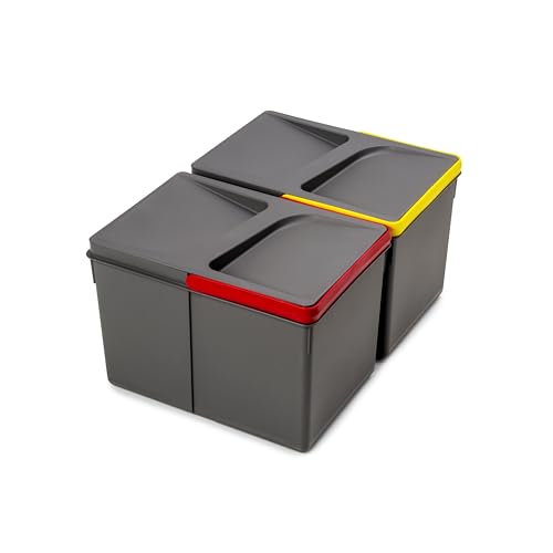 Emuca Soptunna, sopkärl för en utskuren botten, set med 2 kärl höjd 216mm, 12L, Grå