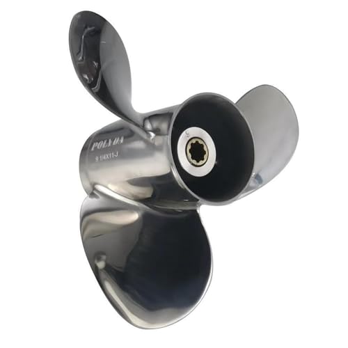 YQVEOT Bootspropeller, Propeller aus Edelstahl, hochfester Präzisionsguss, geeignet for 9,9–20 PS!(9 1/4X11-J)