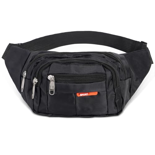 Waist Pack Sports Fitness Travel Men Women (Black)