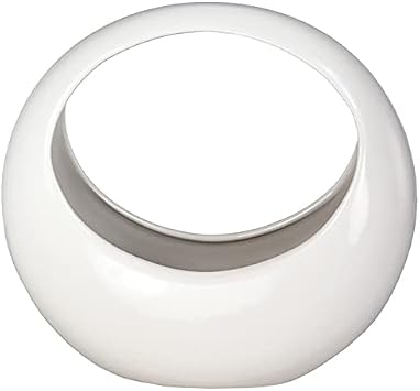 Japanese VASE Round Basket 8" H White/Made in Japan