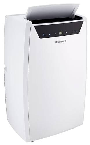 Honeywell 14,000 BTU Portable Air Conditioner for Bedroom, Living Room, Apartment, 115V, Cools Rooms Up to 700 Sq. Ft. with Dehumidifier & Fan, Continuous Drain Option, 24-hour Timer, Remote, White