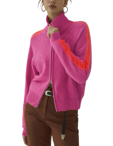 Image of Qiaomai Womens Cardigan Sweaters Zip Up Long Sleeve Knit Sweater Jacket Open Front Outerwear Coats