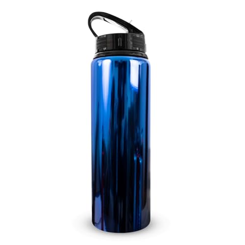Hy-Pro Officially Licensed Chelsea F.C 750ml Aluminium UV Bottle ,Integrated Folding Straw, Neochrome Finish, Leakproof - Image 3