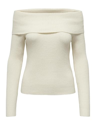 ONLY Onlkatia Ls Off Shoulder Knt Femme Sweater, Couleur : Gris, M