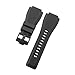 HANYTON Compatible with Bell & Ross Watch Bands, 24mm Soft Rubber Silicone Replacement Wrist Strap for Bell Ross Watch Series BR01 BR03, Black (Black/Black Buckle)