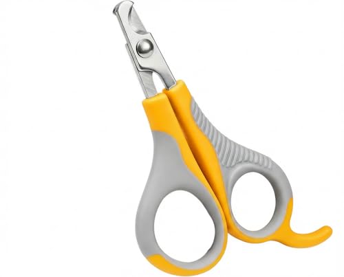 Image of WePet Pet Nail Clippers U07.2, Professional Claw Trimmer, Scissor for Cats, Puppies, Kittens, Hamsters, Rabbits and Small Animals, Sharp, Safe, Small, Grey /Yellow