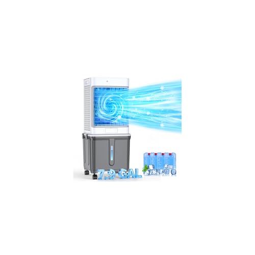 Portable Air Conditioner, 7.9 Gal Portable AC Unit Cooling Fan, Fast Cooling Evaporative Air Cooler with Remote & Timer, 3 Speed Windowless air conditioner for Bedroom, Garage,Pati image 2