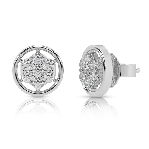 Image of 925 Sterling Silver Stud Earrings for Women | Cubic Zirconia Solitaire Ear Studs | Lightweight Hypoallergenic Anti-Tarnish Daily Wear Jewellery | Gift for Girls, Wife, Girlfriend, Mother, Sister | Birthday, Anniversary, Rakhi