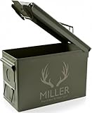Personalization Universe Personalized 50 Cal Ammo Box, Engraved Military Grade Ammo Can, Custom Ammo Storage Box for Fathers Day, Army Gifts for Men, Bachelor Party & Groomsmen Gifts