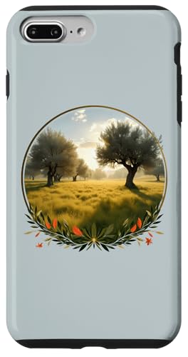 夕日 オリーブの木 風景 ヴィンテージ 自然 スマホケース iPhone 7 Plus/8 Plus 用