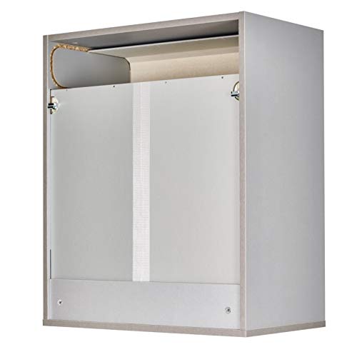 SIMMOB Küchenschrank Oberschrank Hängeschrank mit Rolladentür, Jalousienschrank, Silber, 60x35x72 cm BTH