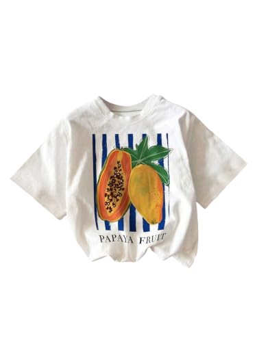 Image of RoseSeek Women's Graphic Letter Tee Crew Neck Trendy Summer Vintage T Shirt
