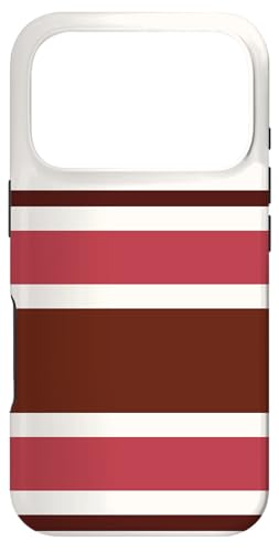 Maroon Red White Horizontal Stripes Retro Minimalist Design �X�}�z�P�[�X iPhone 17 Pro �p