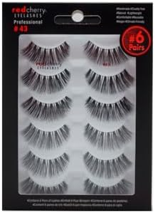 Red Cherry False Eyelashes #43 Professional - 6 Pairs