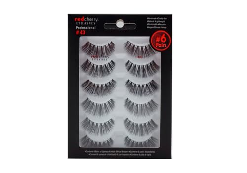 Red Cherry False Eyelashes #43 Professional - 6 Pairs
