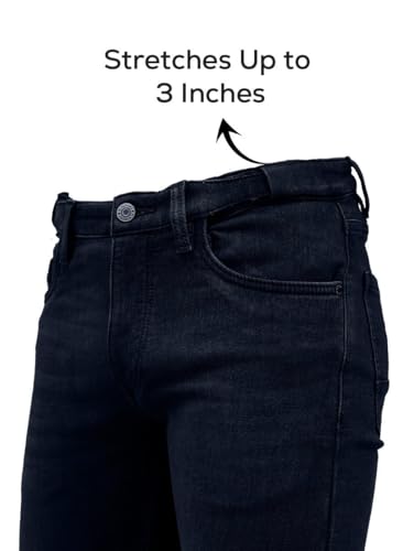 Image of Minus One Slim Fit Stretchable Mid Rise Jeans for Men | Mens Denim Cotton Pants | Stylish Ankle Length Jean