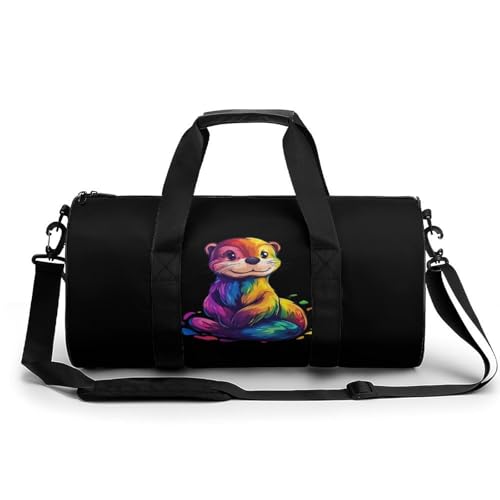 Colorful Otter Sports Gym Bag Travel Duffel Workout Bag with Adjustable Strap