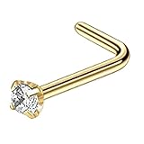 Joyería Piercing Piercing para joyas de acero inoxidable joyas para mujer fosa nasal anillo espárragos aro cuerpo Piercing nariz nariz joyería Anillos Pasador pequeño aro (oro, One Size)