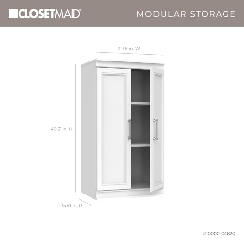 ClosetMaid Modular Storage 21.38-inch W 3-Shelf Storage Cabinet with Doors, White