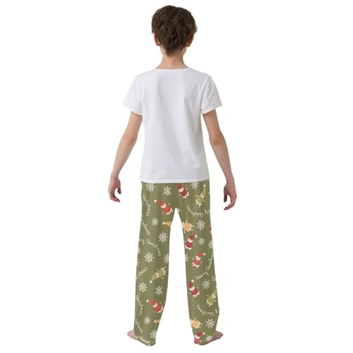 Merry Christmas Gnome Boys Long Pants Soft Trousers Elastic Waist Kids Lounge Bottoms with Pockets S-XL3