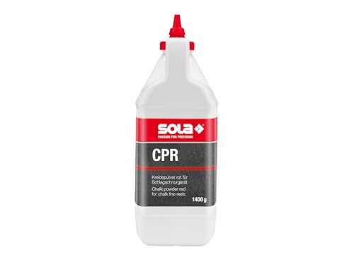 Sola CPR Schlagschnurkreide Rot - Füllmenge 1400 g - Schlagschnur-Pulver Rot, Ersatz-Kreide für Schlagschnur - beste Hafteigenschaften - widerstandsfähig bei Regen und Wind - schwer entfernbar