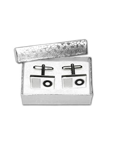 Gemelos para hombre en tono plateado con diseño MP3 miniatura 2