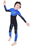 Cokarsey Kids Full Body Wetsuit 2.5mm Neoprene Back Zipper Sun Protection Thermal Swimsuit for Boys