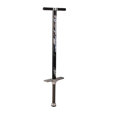 Relaxdays Pogo Stick Erwachsene, Springstock bis 110 kg, gepolstert, Sprungstab Outdoor, rutschfest, Edelstahl, schwarz
