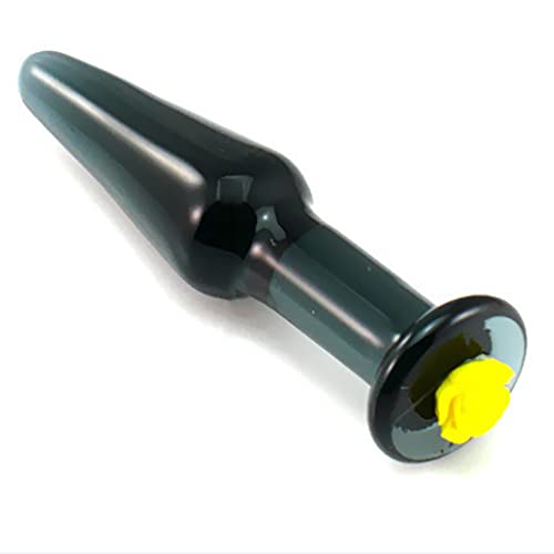 Herramienta de masaje manual de vidrio negro liso, 10,5 cm de largo, 2,6 cm de diámetro máximo