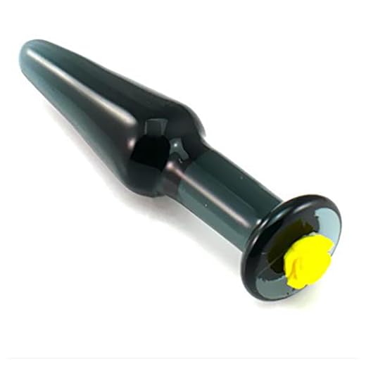 Herramienta de masaje manual de vidrio negro liso, 10,5 cm de largo, 2,6 cm de diámetro máximo