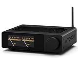 Ampapa 2チャンネル Bluetooth アンプ: HiFi 300W x2 ステレオアンプ with BT 5.2 | HPF | デジタルVUメーター | SUBプリアウト | TRSバランス入力 | トーンコントロール & リモコン for ホームシアター ブックシェルフスピーカー (D1)