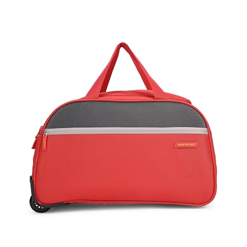 Aristocrat Enigma 52 Cm Polyester Softsided Cabin Size 2 Wheels Duffle Trolley - Red