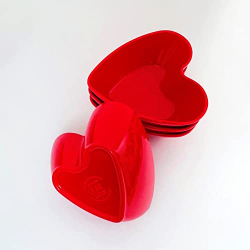 Upware 4-Piece 4.75 Inch Melamine Dessert Bowls Appetizer Dinner Bowls Small Serving Bowls Party Bowls Heart Shaped Bowl For Dessert Snack Fruit Side Dishes (4.75 Inch Heart Bowl) #TOP6