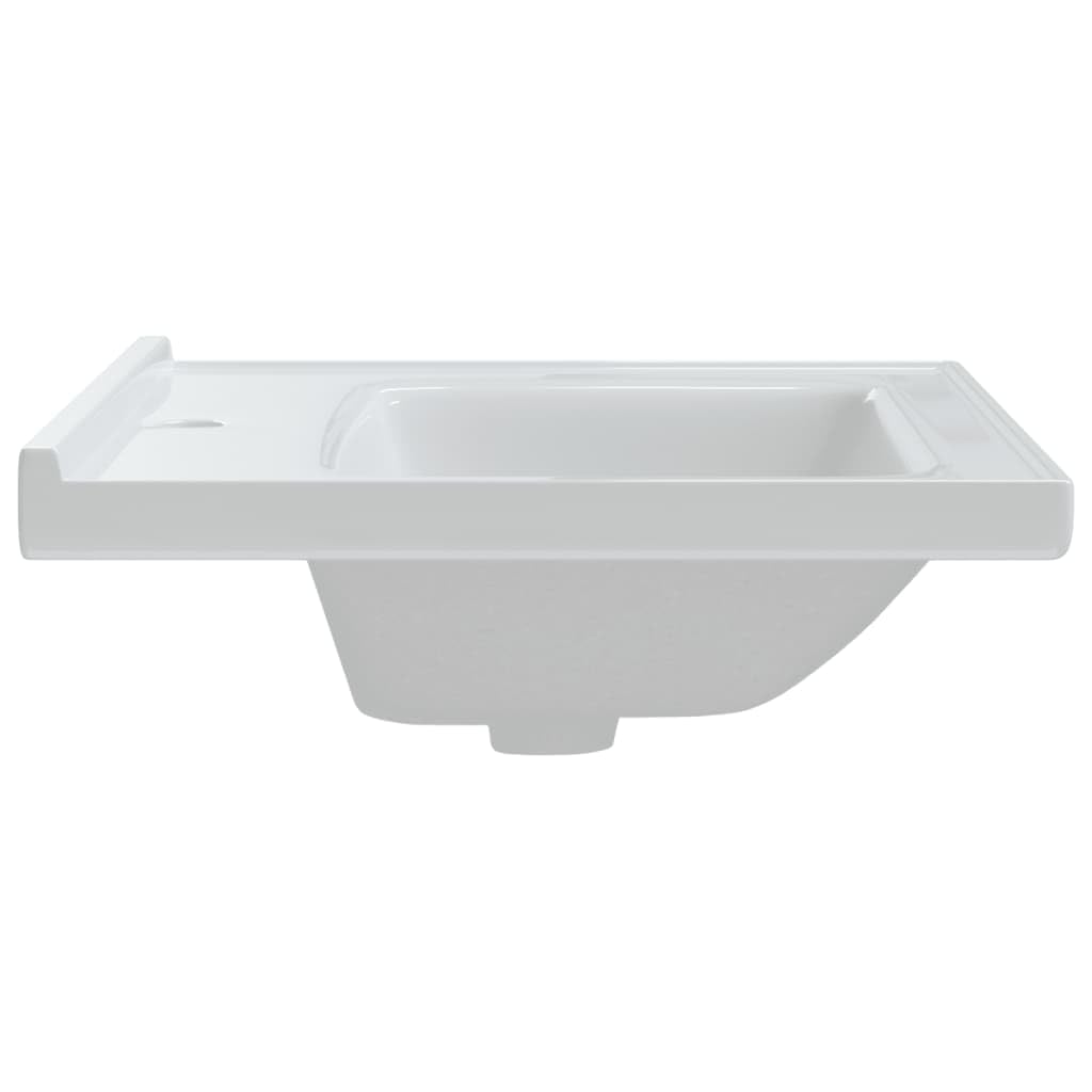 Rantry Lavabo de salle de bain, blanc, 61 x 48 x 19,5 cm, rectangulaire, en céramique, décor de meubles, lavabo de salle de bain, support pour salle de bain